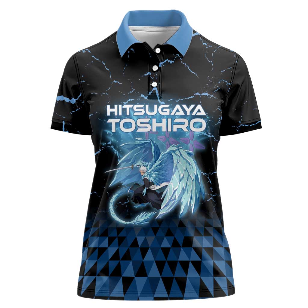 Hitsugaya Toshiro Bleach Women Polo Shirt Ice Element Anime Crystal Style
