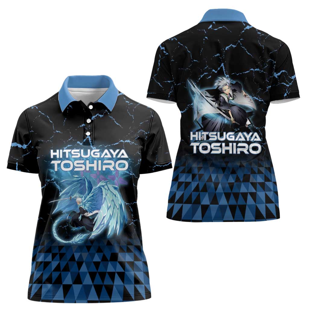 Hitsugaya Toshiro Bleach Women Polo Shirt Ice Element Anime Crystal Style