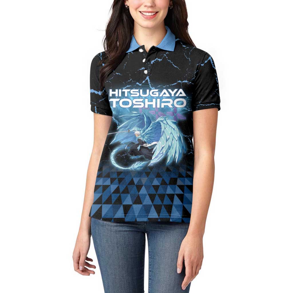 Hitsugaya Toshiro Bleach Women Polo Shirt Ice Element Anime Crystal Style