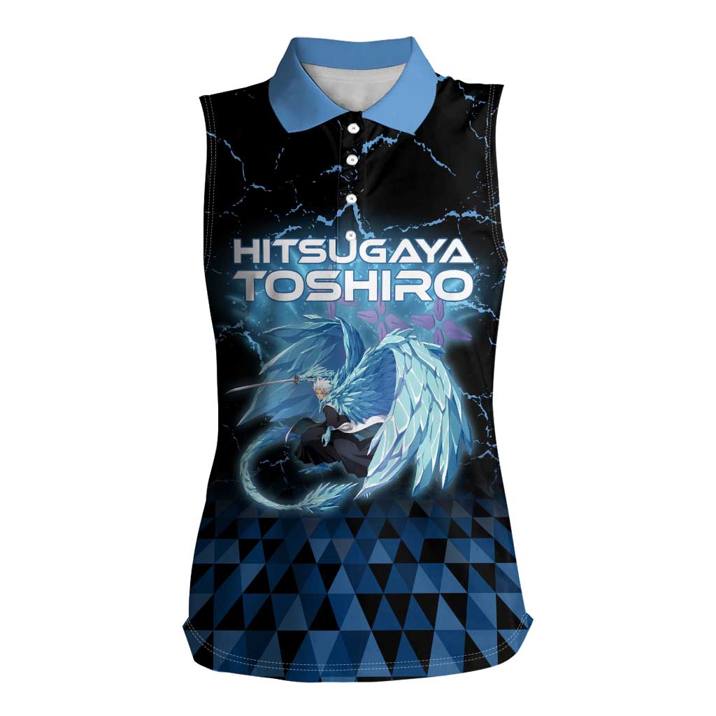 Hitsugaya Toshiro Bleach Women Sleeveless Polo Shirt Ice Element Anime Crystal Style