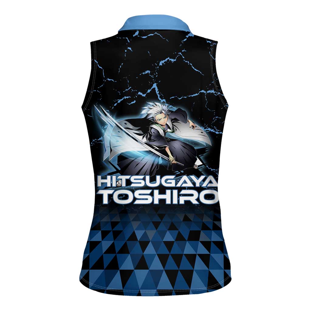 Hitsugaya Toshiro Bleach Women Sleeveless Polo Shirt Ice Element Anime Crystal Style