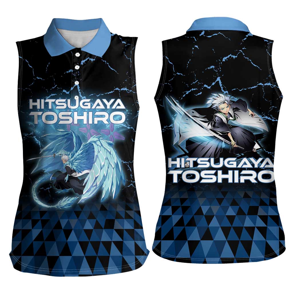 Hitsugaya Toshiro Bleach Women Sleeveless Polo Shirt Ice Element Anime Crystal Style