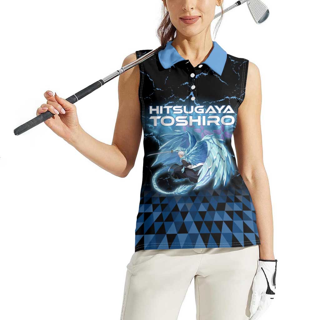 Hitsugaya Toshiro Bleach Women Sleeveless Polo Shirt Ice Element Anime Crystal Style
