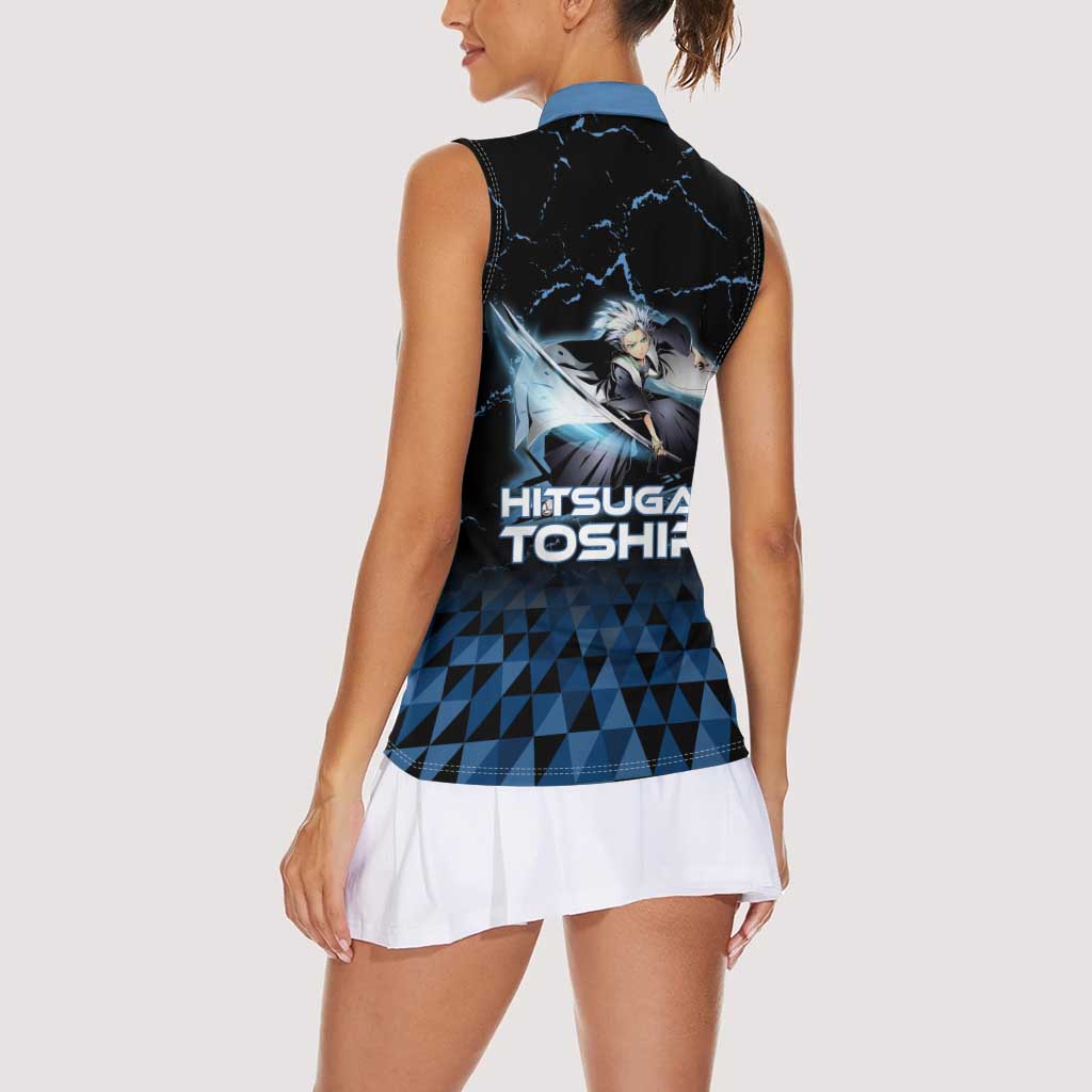 Hitsugaya Toshiro Bleach Women Sleeveless Polo Shirt Ice Element Anime Crystal Style