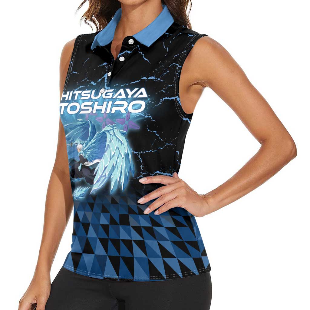 Hitsugaya Toshiro Bleach Women Sleeveless Polo Shirt Ice Element Anime Crystal Style