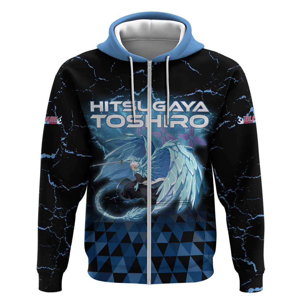 Hitsugaya Toshiro Bleach Zip Hoodie Ice Element Anime Crystal Style