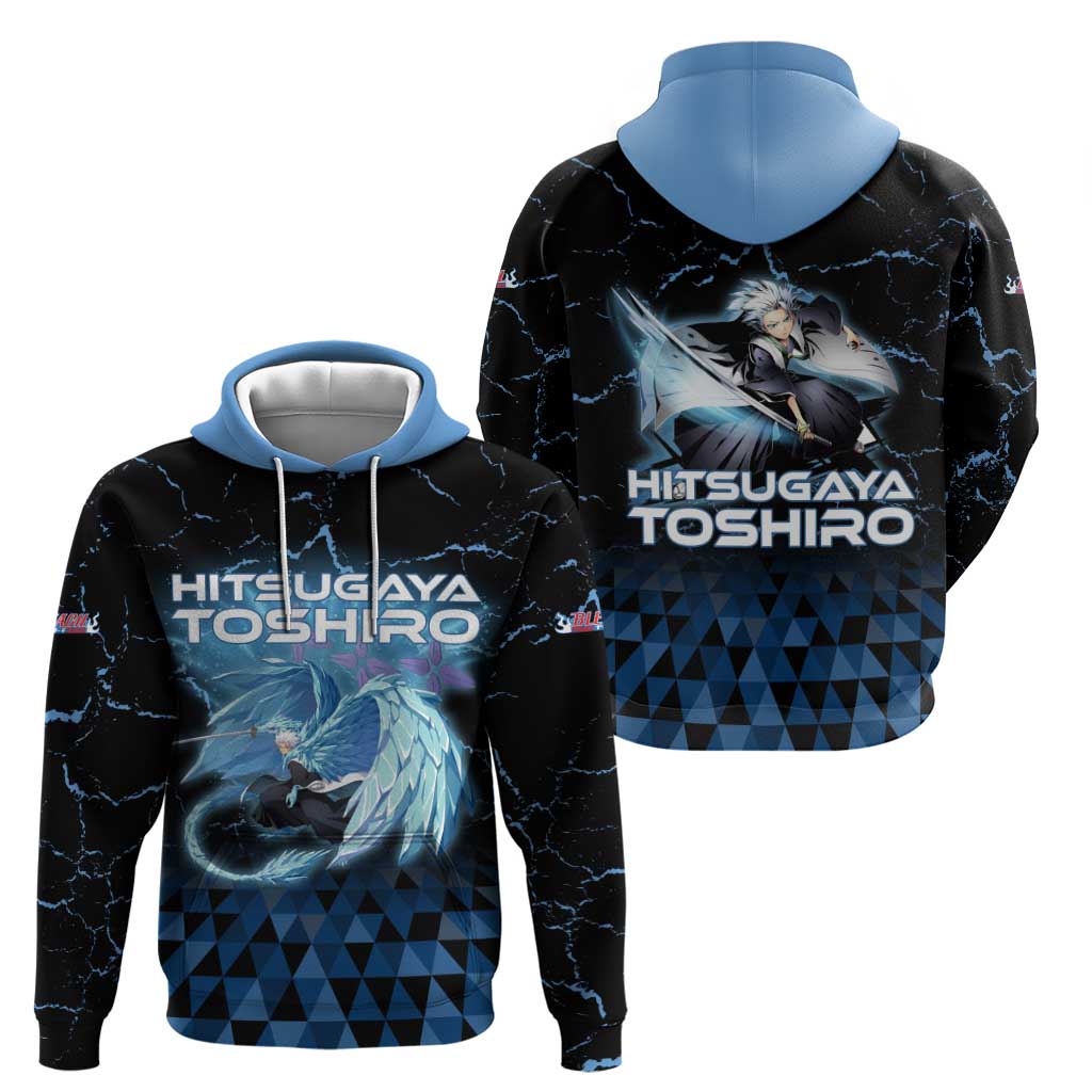 Hitsugaya Toshiro Bleach Zip Hoodie Ice Element Anime Crystal Style