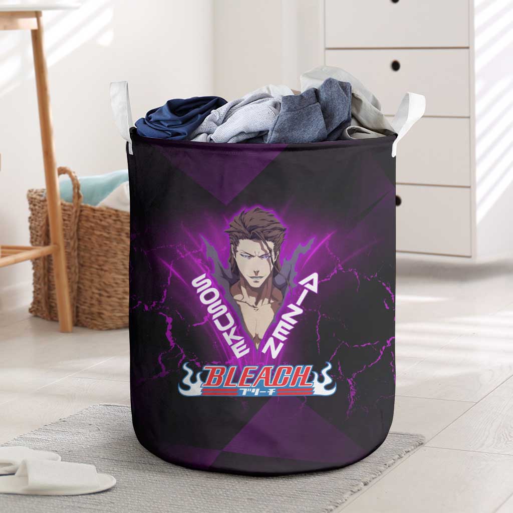 Sosuke Aizen Laundry Basket Neon Purple Anime Energy Aura Illustration