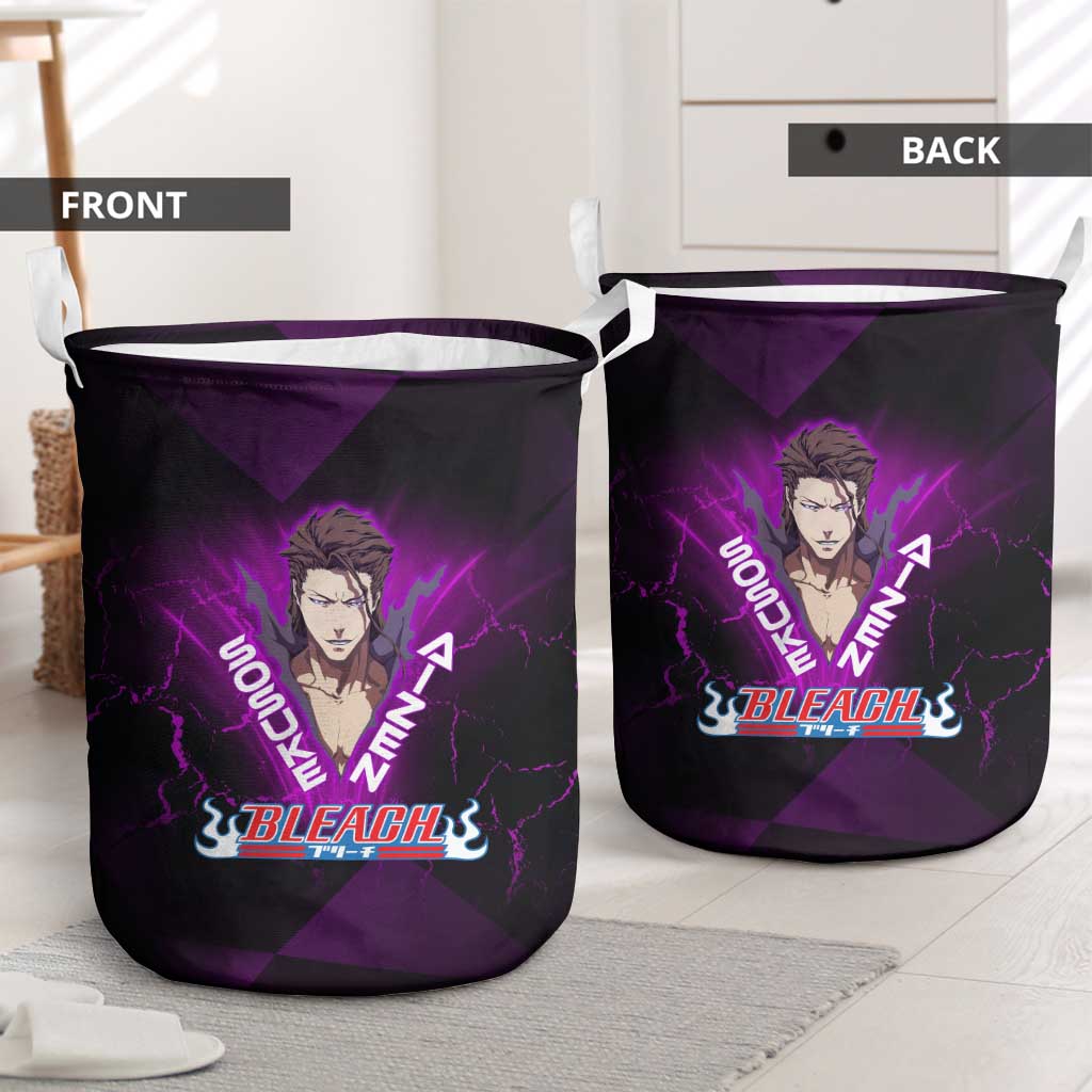 Sosuke Aizen Laundry Basket Neon Purple Anime Energy Aura Illustration