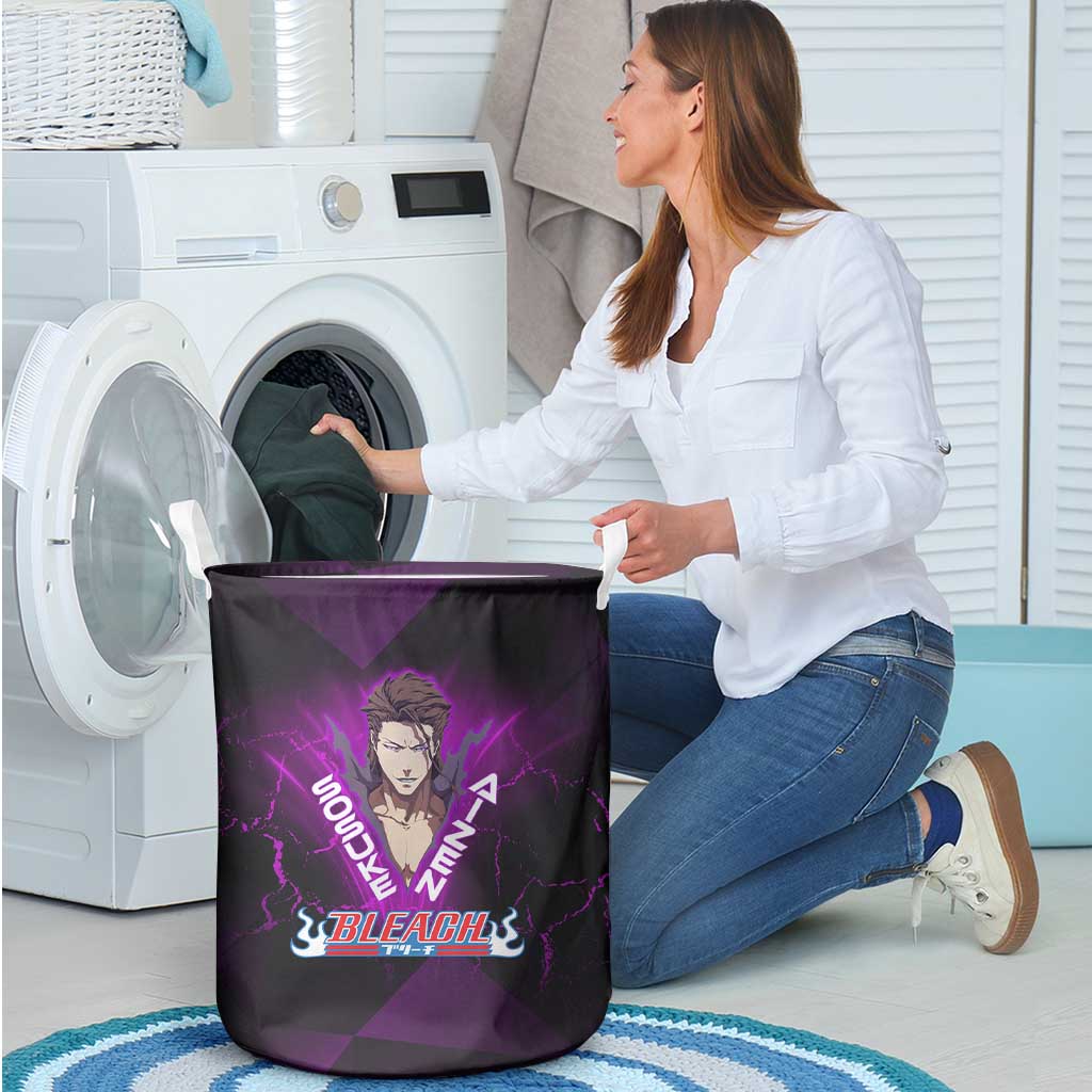 Sosuke Aizen Laundry Basket Neon Purple Anime Energy Aura Illustration