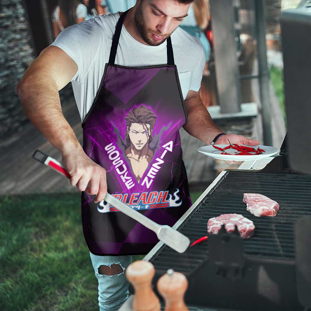 Sosuke Aizen Apron Neon Purple Anime Energy Aura Illustration