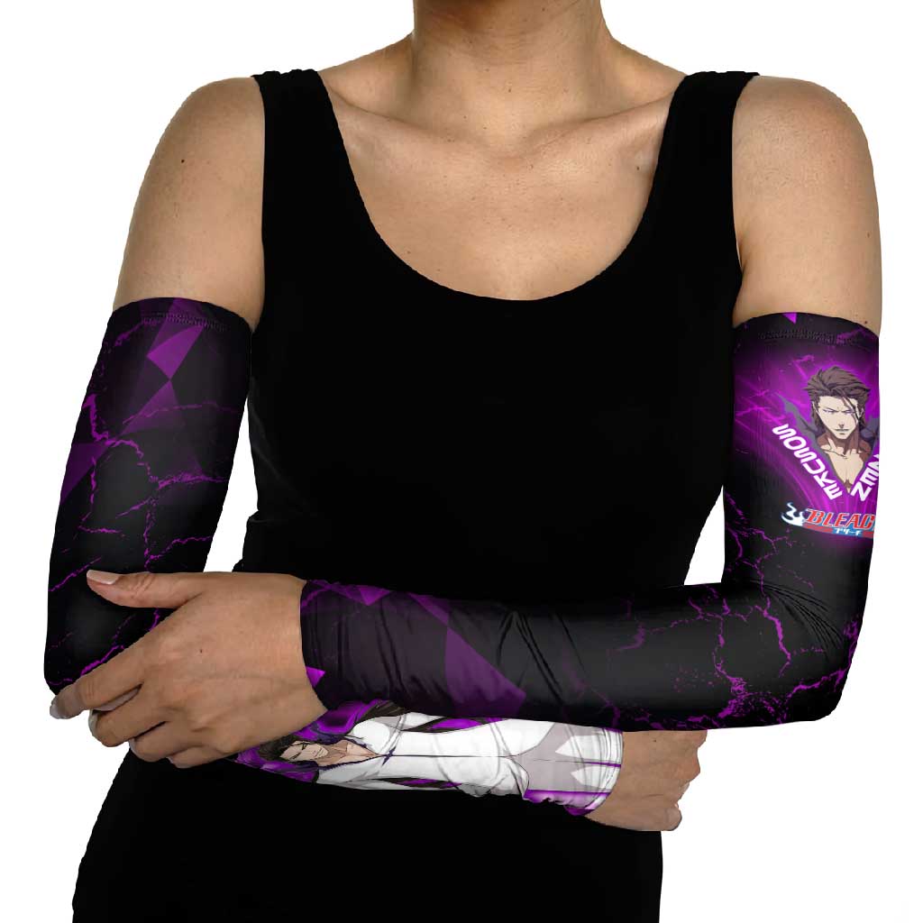 Sosuke Aizen Arm Sleeves Neon Purple Anime Energy Aura Illustration