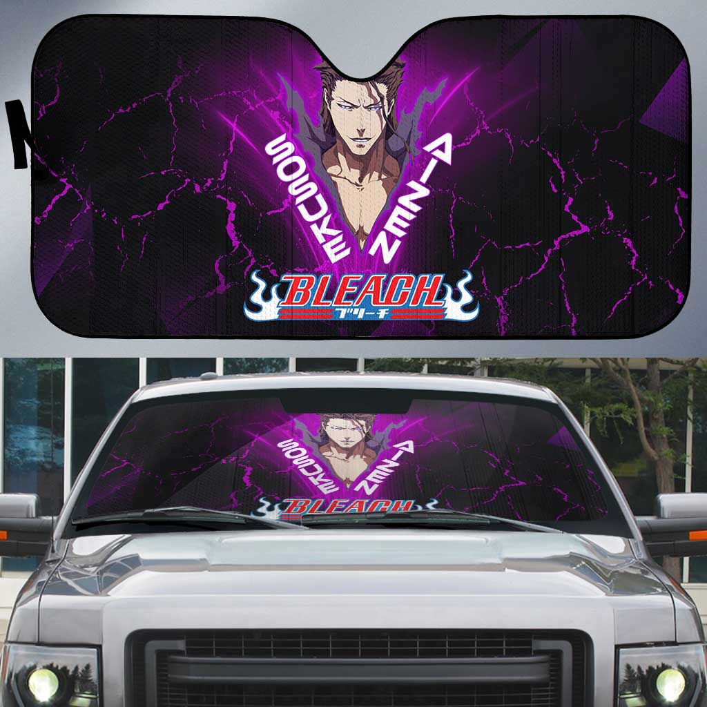 Sosuke Aizen Auto Sun Shade Neon Purple Anime Energy Aura Illustration