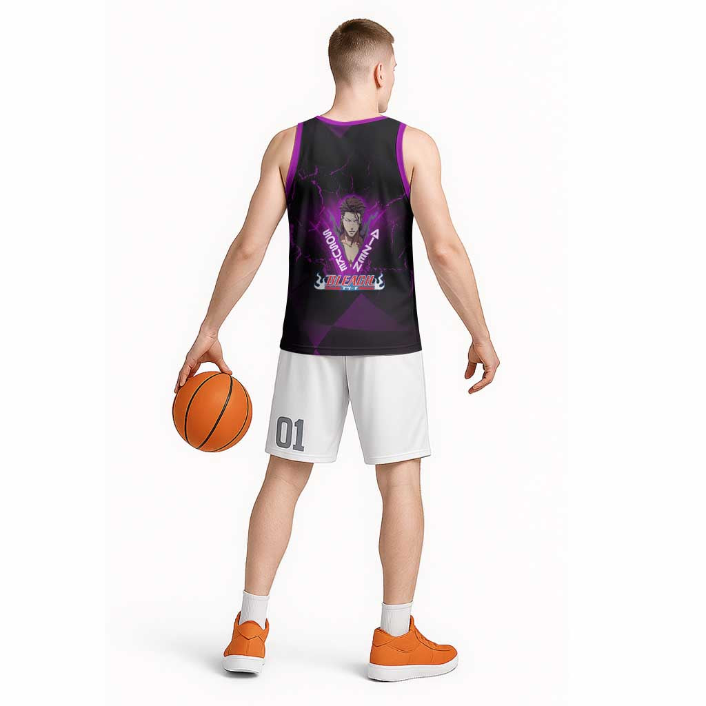 Sosuke Aizen Basketball Jersey Neon Purple Anime Energy Aura Illustration