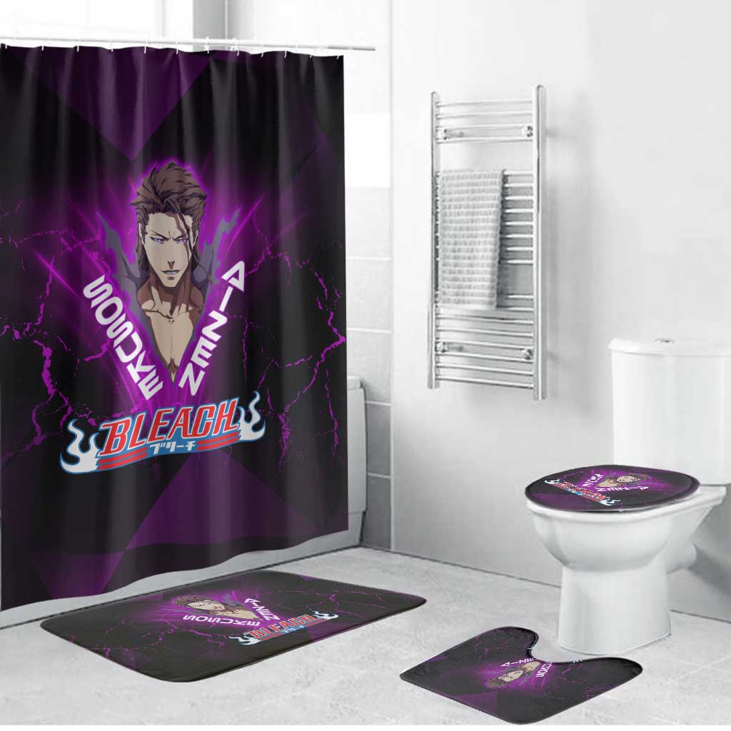 Sosuke Aizen Bathroom Set Neon Purple Anime Energy Aura Illustration