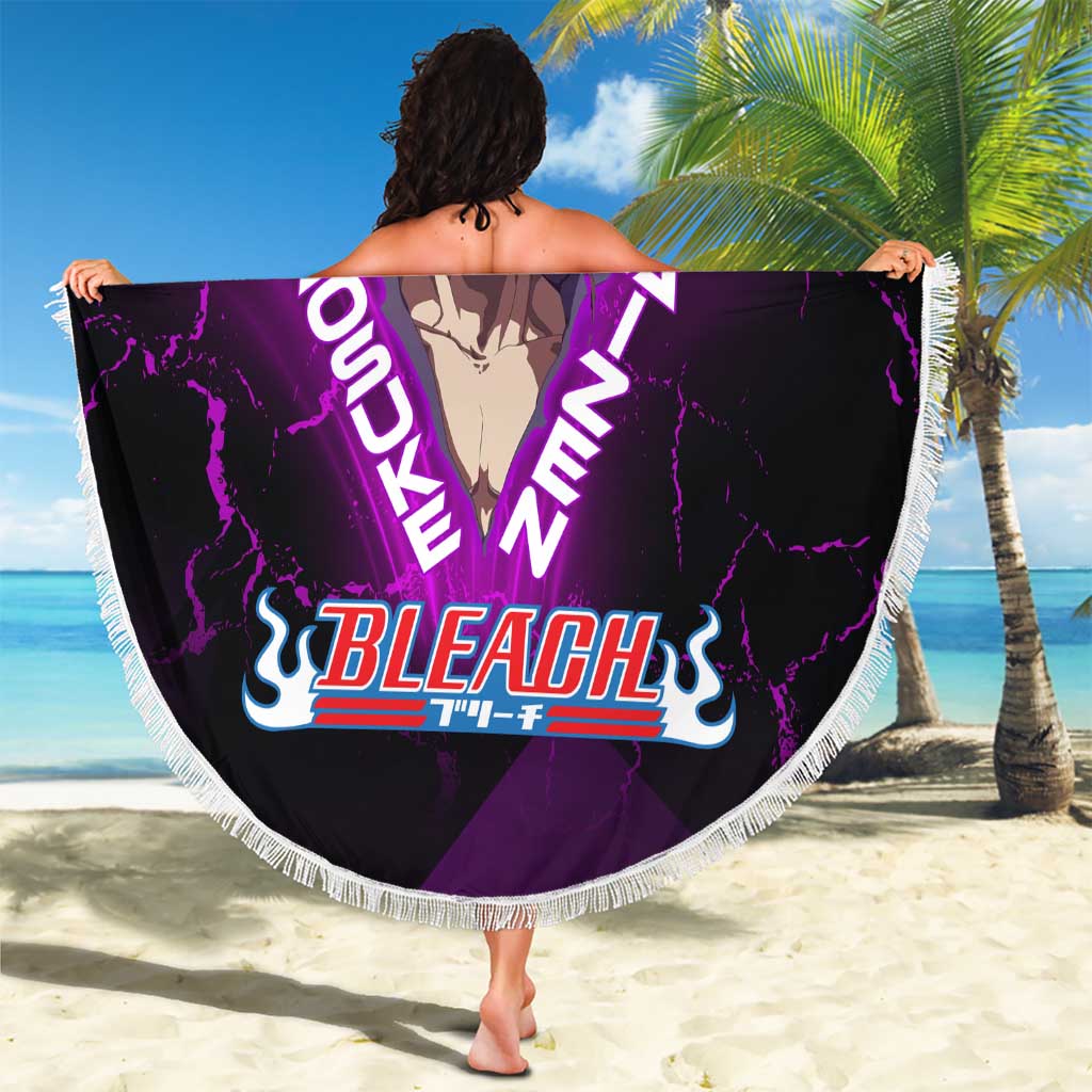 Sosuke Aizen Beach Blanket Neon Purple Anime Energy Aura Illustration