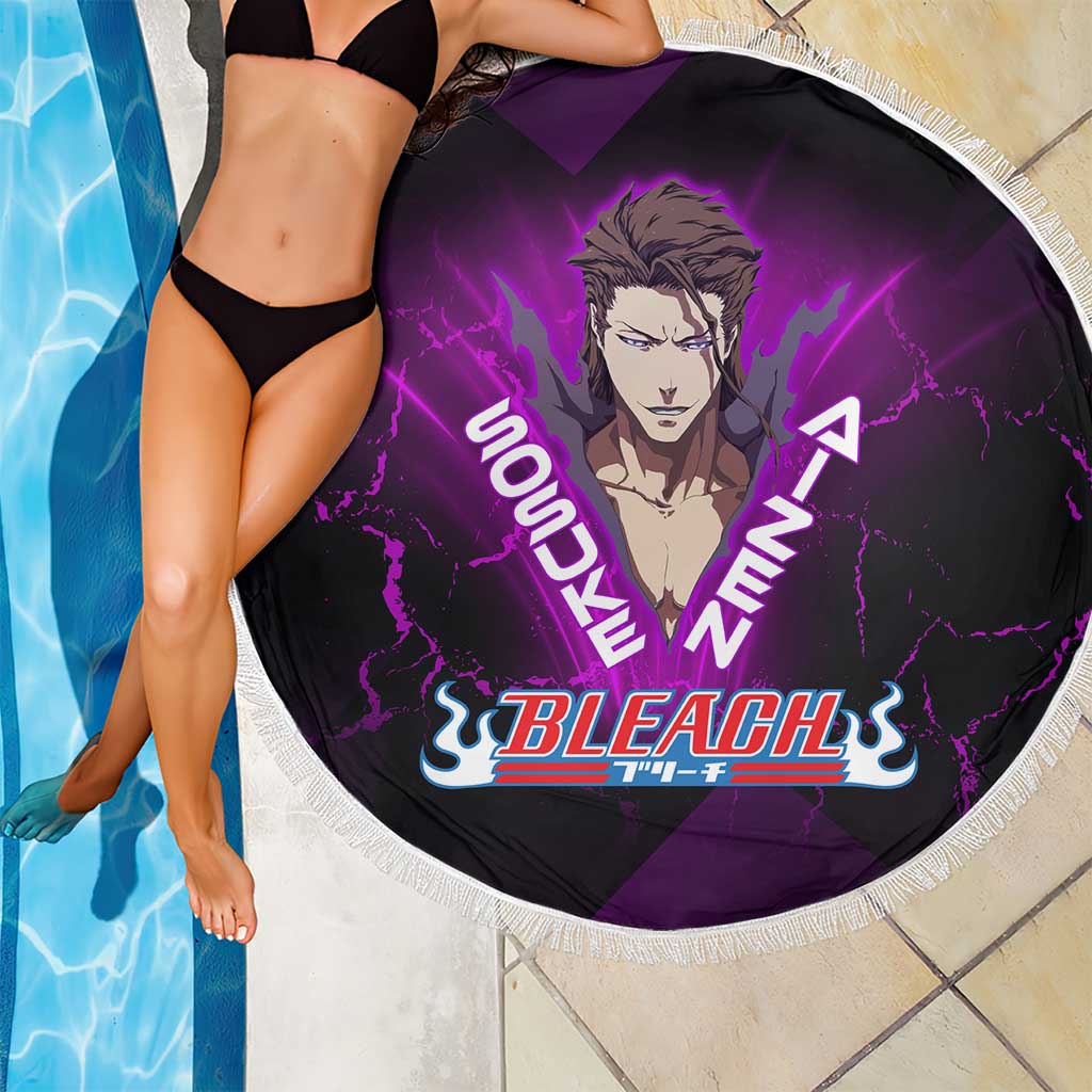 Sosuke Aizen Beach Blanket Neon Purple Anime Energy Aura Illustration