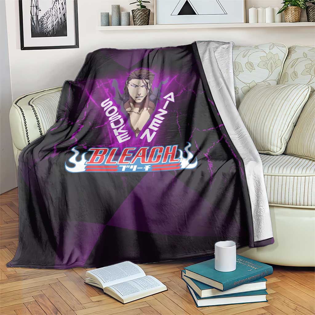 Sosuke Aizen Blanket Neon Purple Anime Energy Aura Illustration