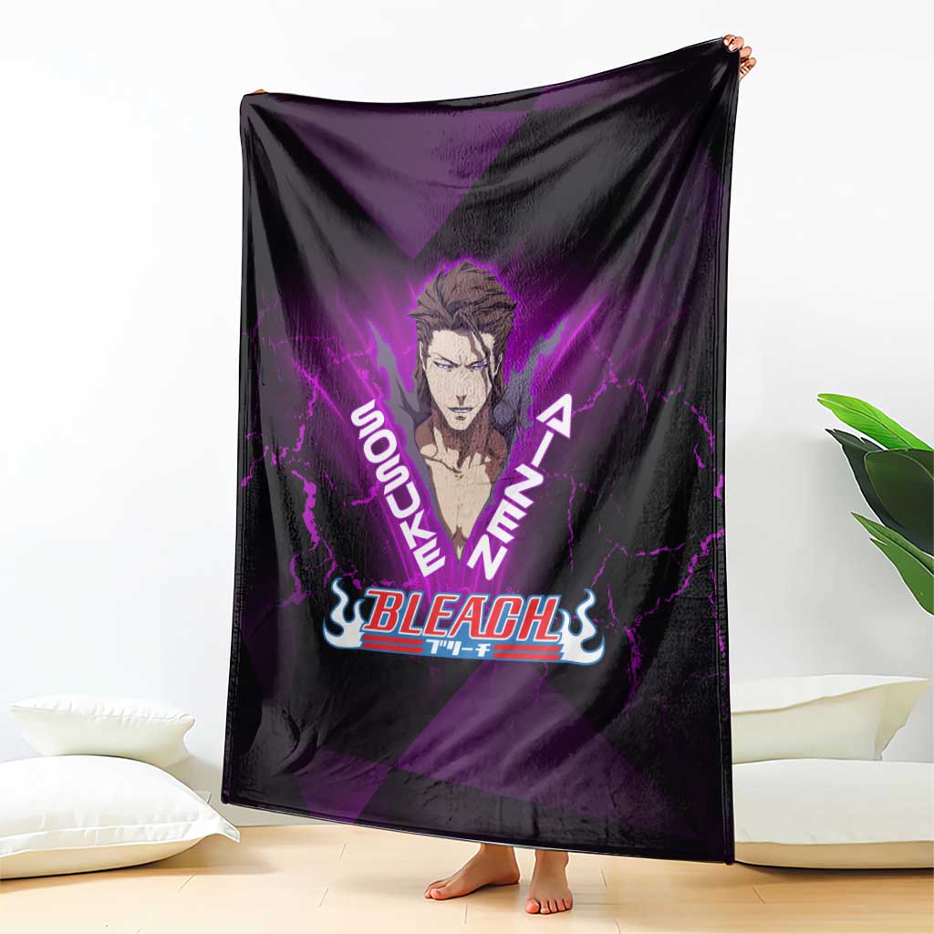 Sosuke Aizen Blanket Neon Purple Anime Energy Aura Illustration
