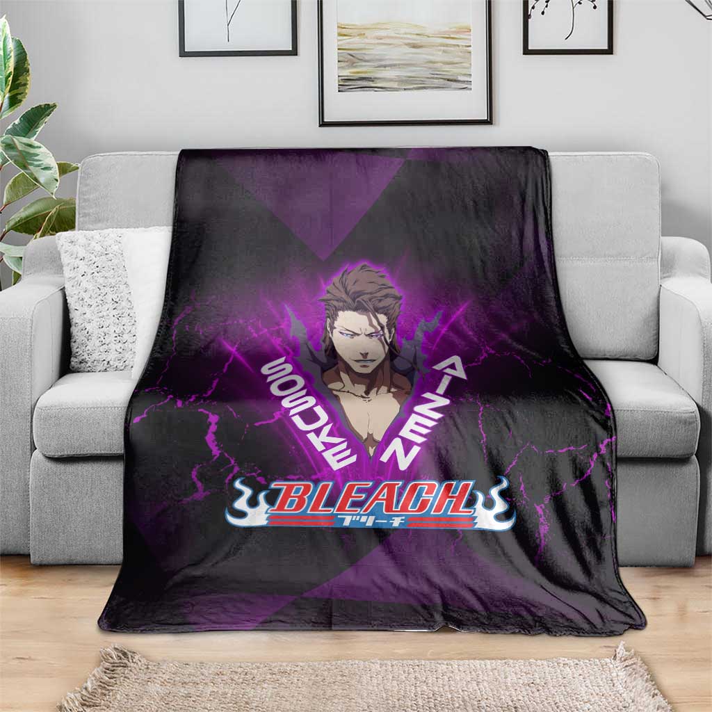 Sosuke Aizen Blanket Neon Purple Anime Energy Aura Illustration