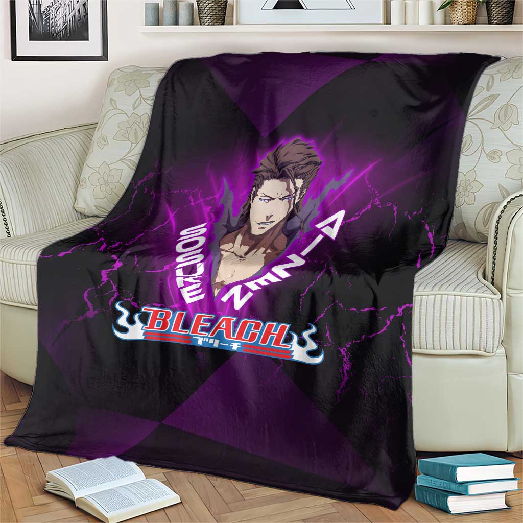 Sosuke Aizen Blanket Neon Purple Anime Energy Aura Illustration