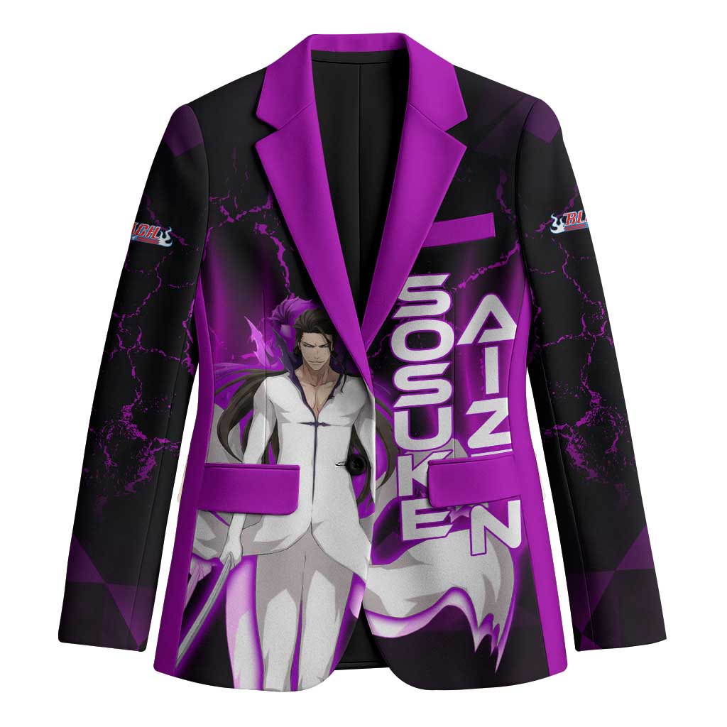 Sosuke Aizen Blazer Neon Purple Anime Energy Aura Illustration