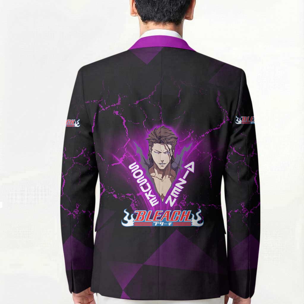 Sosuke Aizen Blazer Neon Purple Anime Energy Aura Illustration