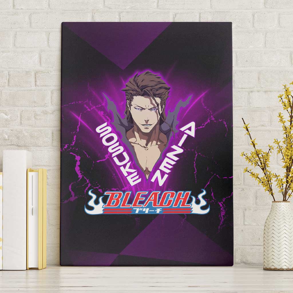 Sosuke Aizen Canvas Wall Art Neon Purple Anime Energy Aura Illustration