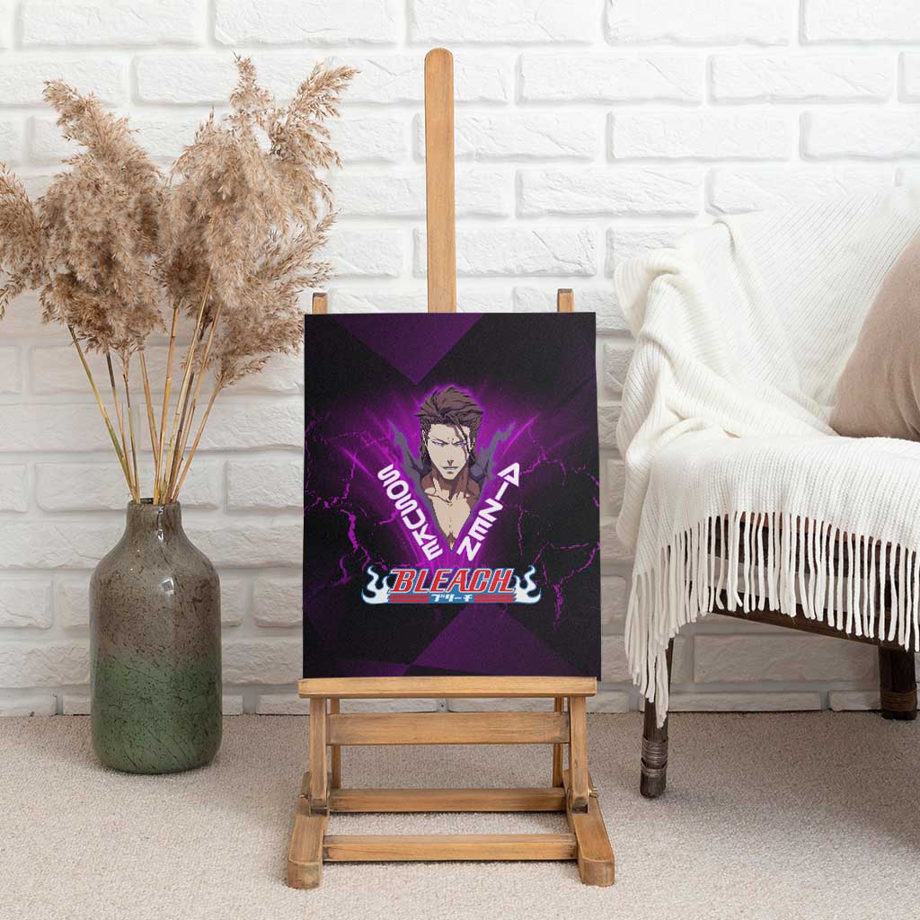 Sosuke Aizen Canvas Wall Art Neon Purple Anime Energy Aura Illustration