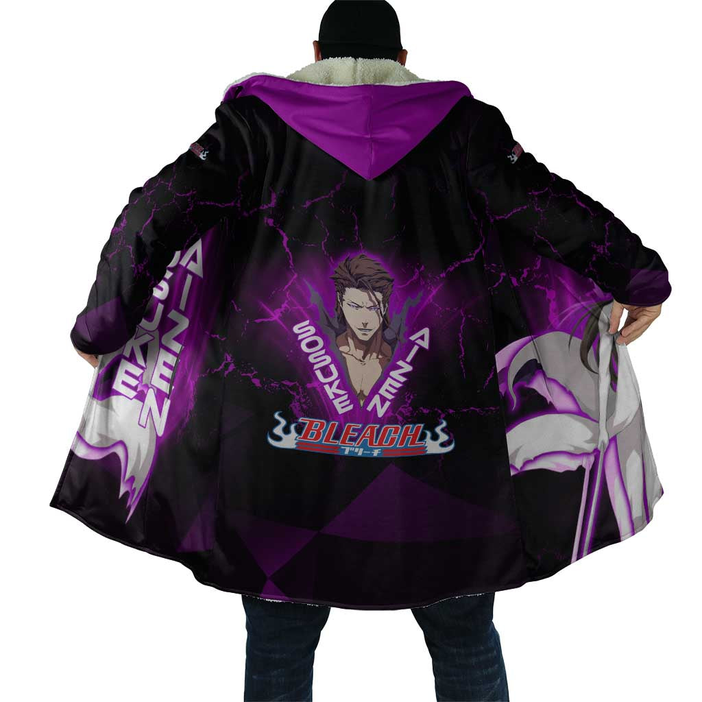 Sosuke Aizen Cloak Neon Purple Anime Energy Aura Illustration