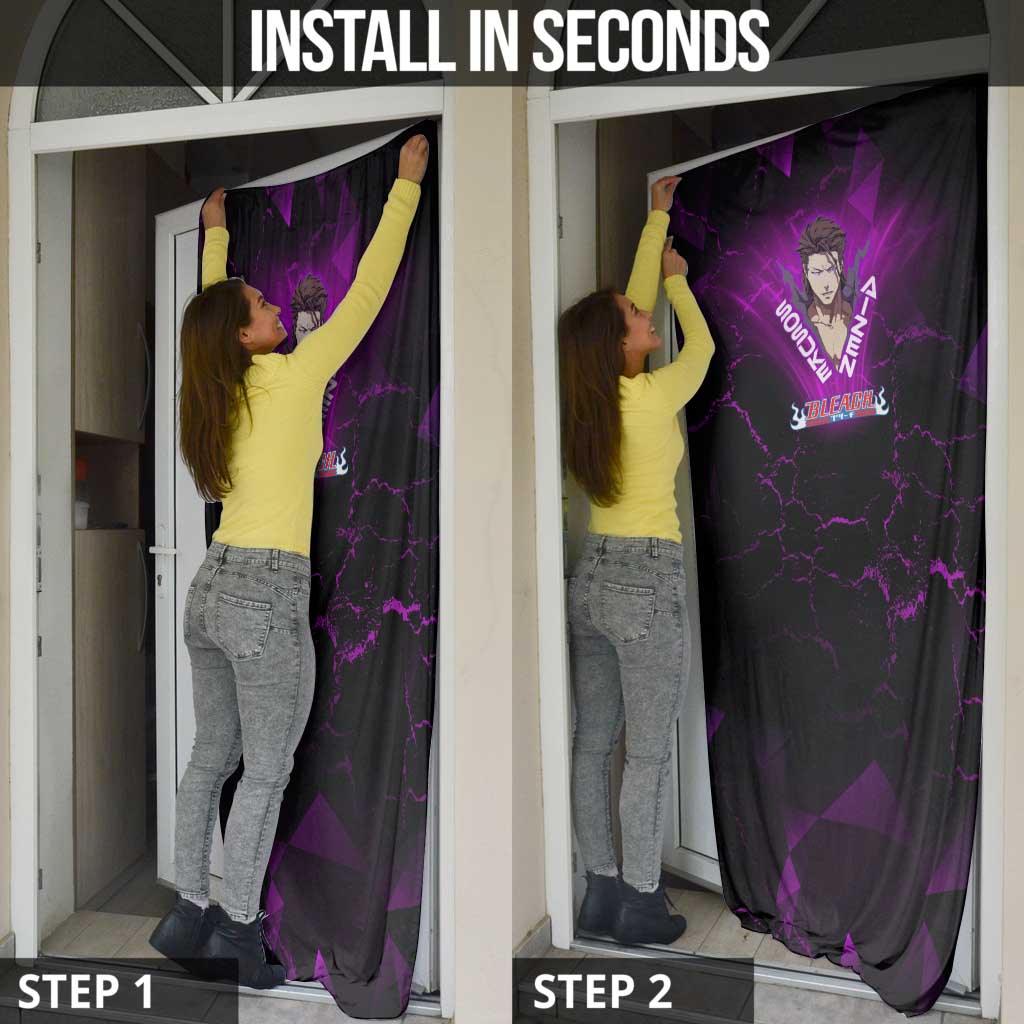 Sosuke Aizen Door Cover Neon Purple Anime Energy Aura Illustration