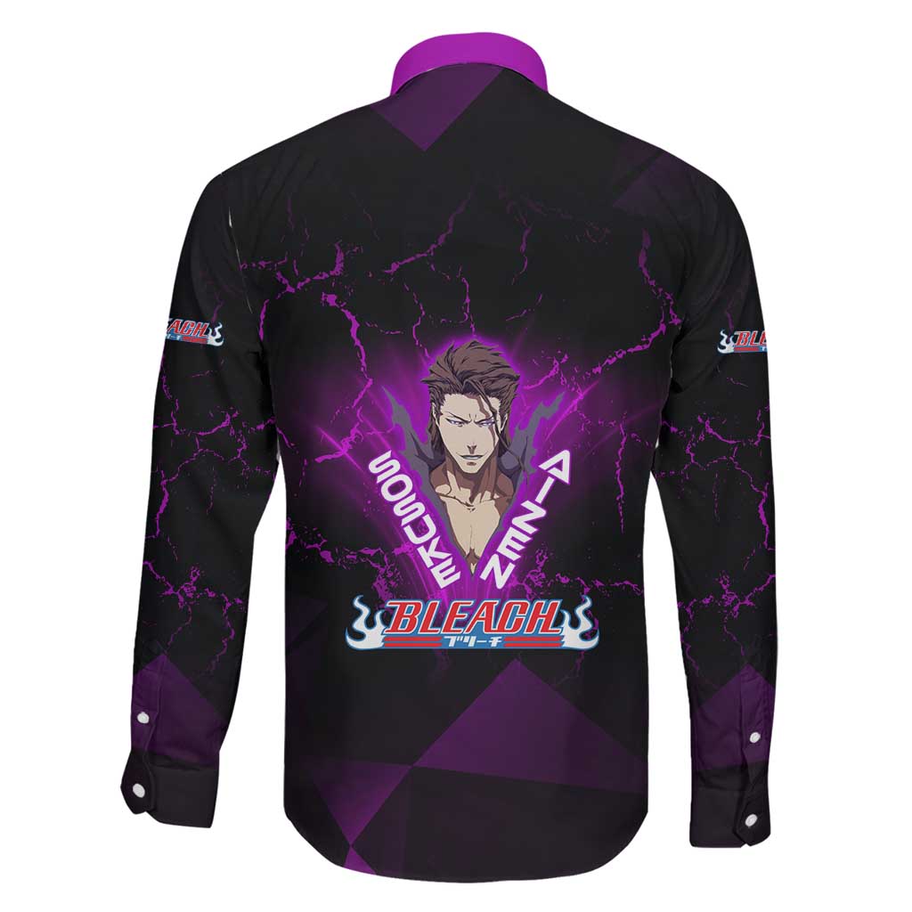 Sosuke Aizen Family Matching Tank Maxi Dress and Hawaiian Shirt Neon Purple Anime Energy Aura Illustration