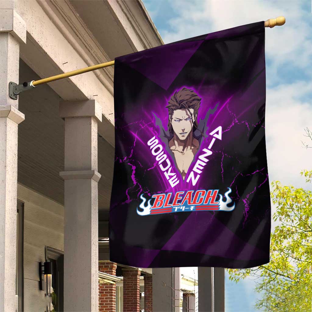 Sosuke Aizen Garden Flag Neon Purple Anime Energy Aura Illustration