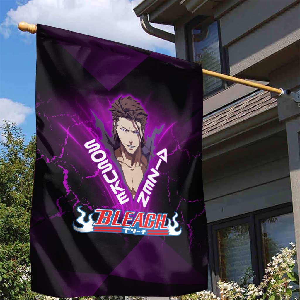 Sosuke Aizen Garden Flag Neon Purple Anime Energy Aura Illustration