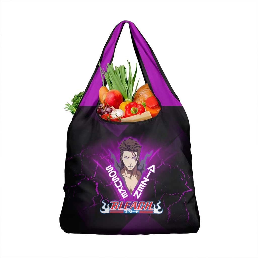 Sosuke Aizen Grocery Bag Neon Purple Anime Energy Aura Illustration