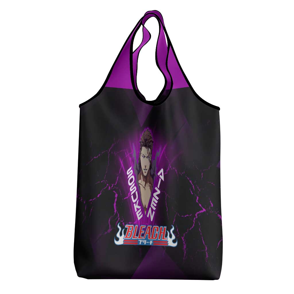 Sosuke Aizen Grocery Bag Neon Purple Anime Energy Aura Illustration