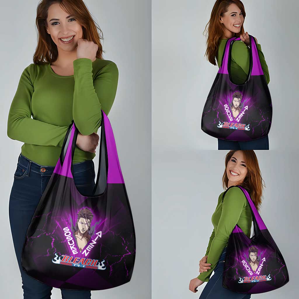 Sosuke Aizen Grocery Bag Neon Purple Anime Energy Aura Illustration