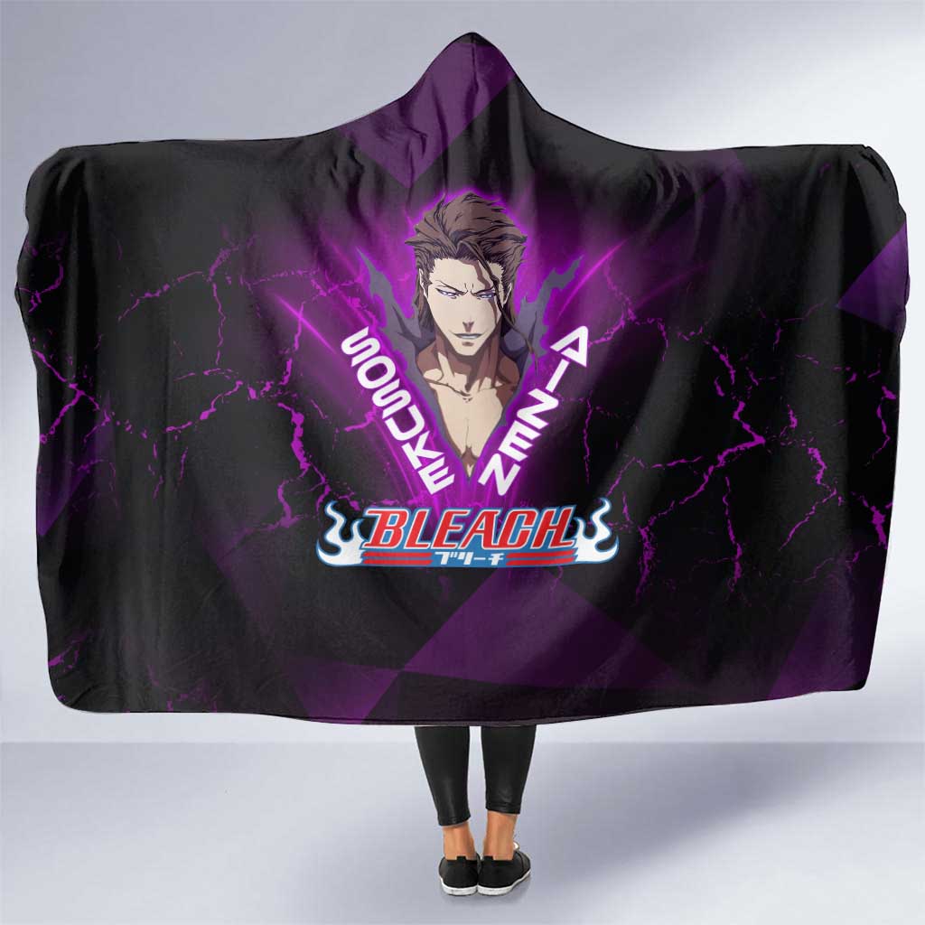 Sosuke Aizen Hooded Blanket Neon Purple Anime Energy Aura Illustration