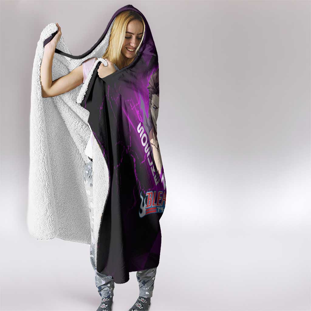 Sosuke Aizen Hooded Blanket Neon Purple Anime Energy Aura Illustration