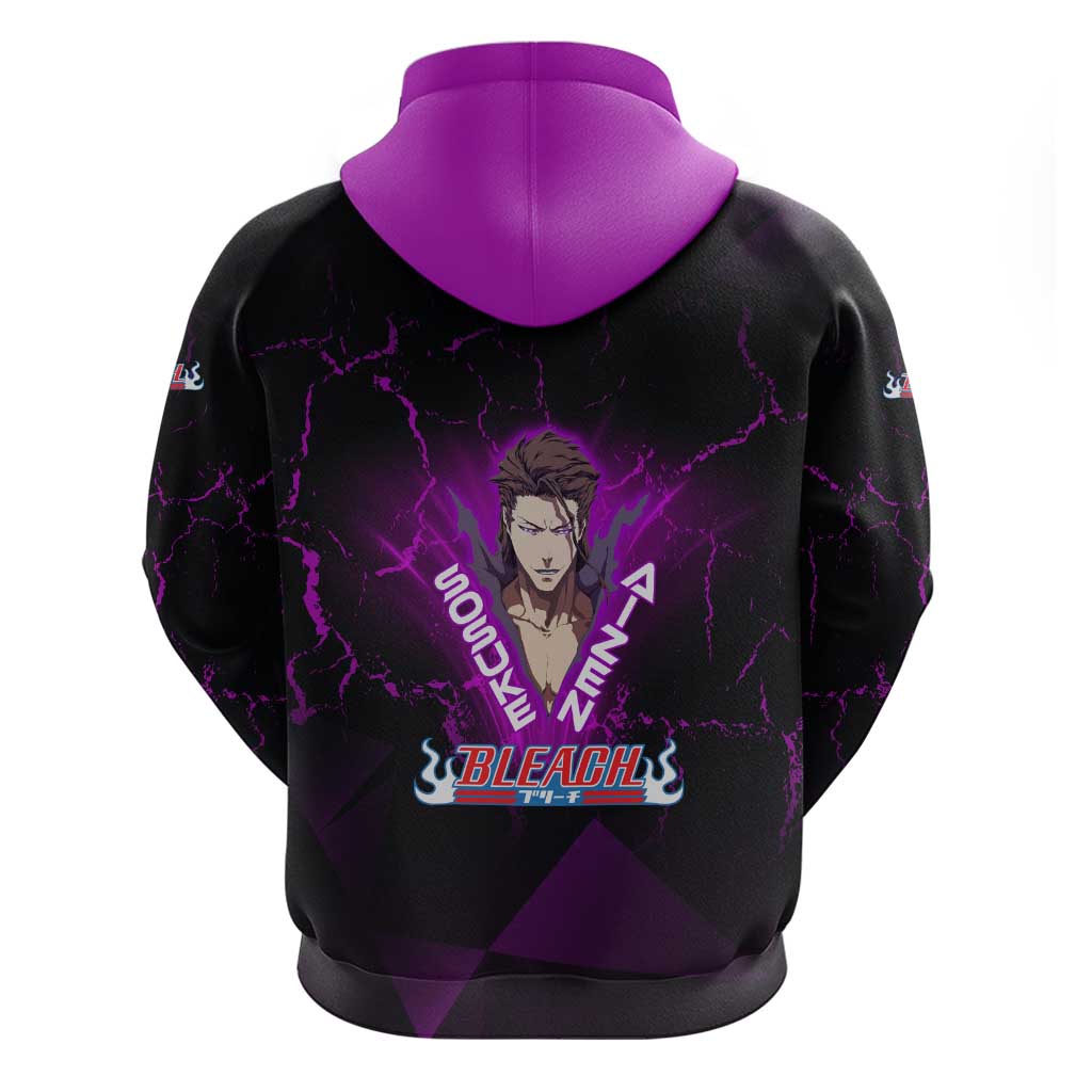 Sosuke Aizen Hoodie Neon Purple Anime Energy Aura Illustration