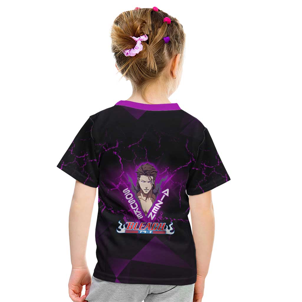 Sosuke Aizen Kid T Shirt Neon Purple Anime Energy Aura Illustration