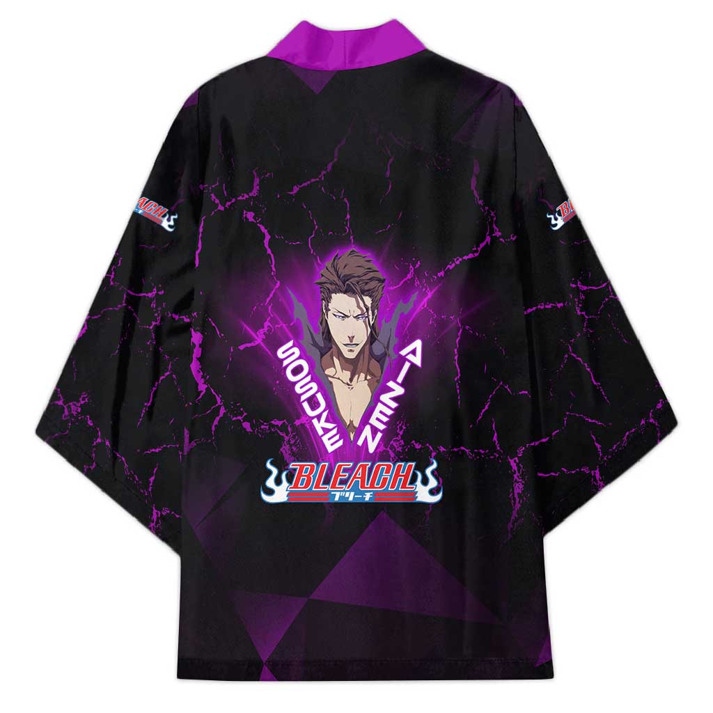 Sosuke Aizen Kimono Neon Purple Anime Energy Aura Illustration