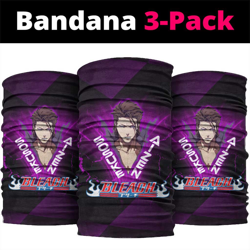Sosuke Aizen Neck Gaiter Neon Purple Anime Energy Aura Illustration