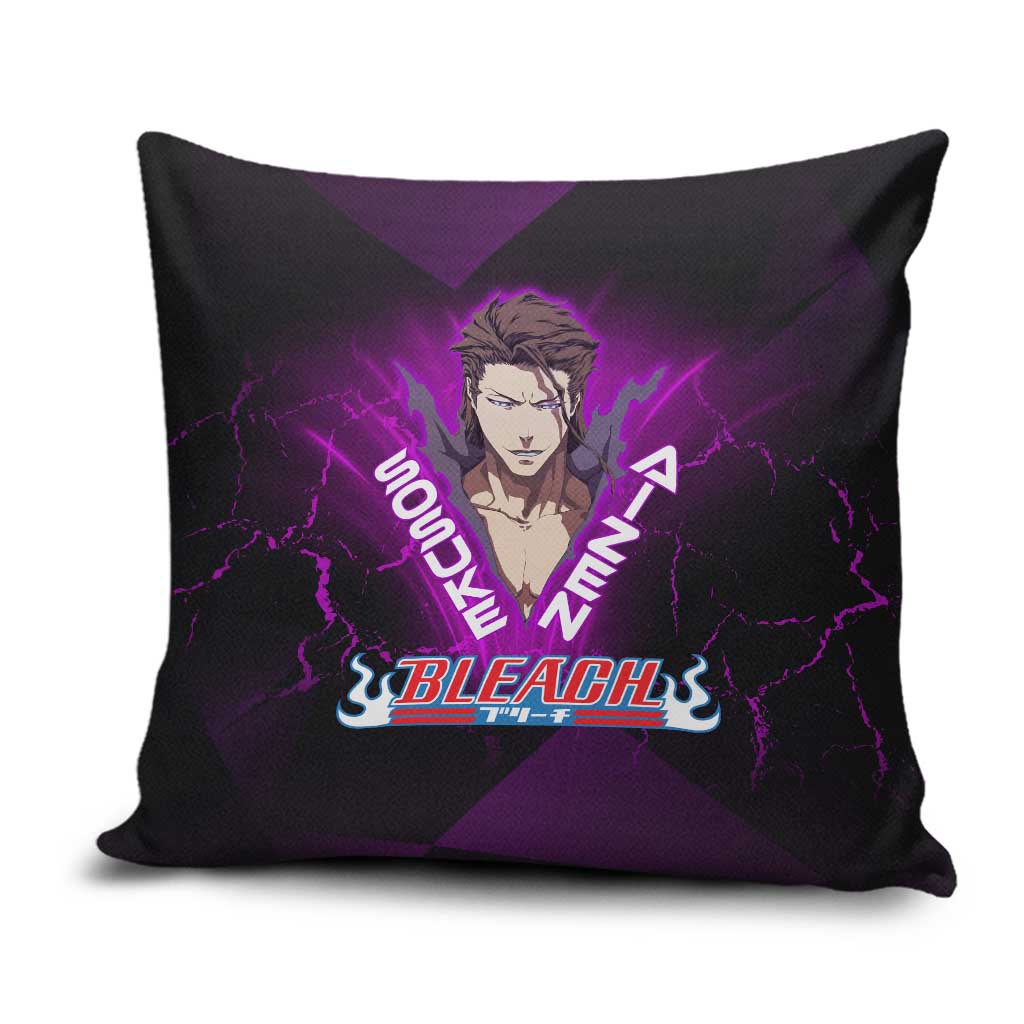 Sosuke Aizen Pillow Cover Neon Purple Anime Energy Aura Illustration