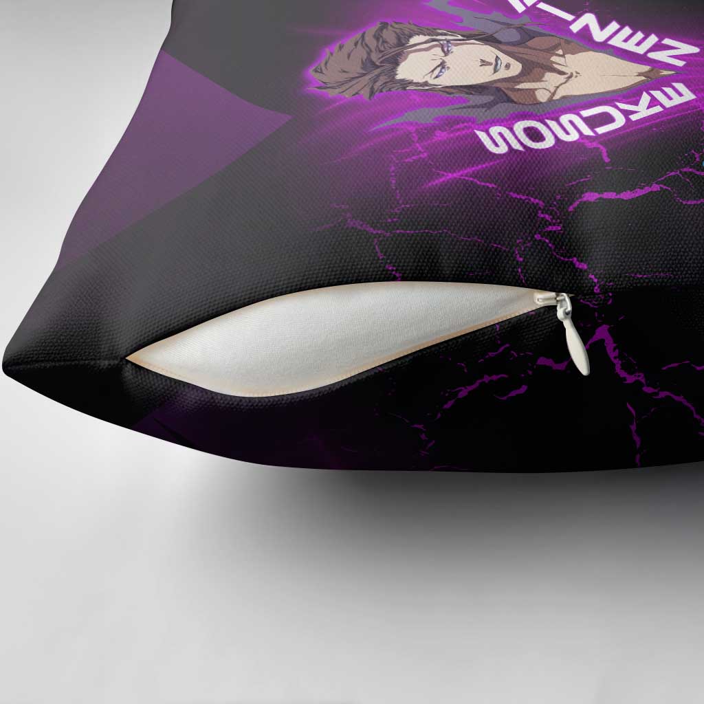 Sosuke Aizen Pillow Cover Neon Purple Anime Energy Aura Illustration
