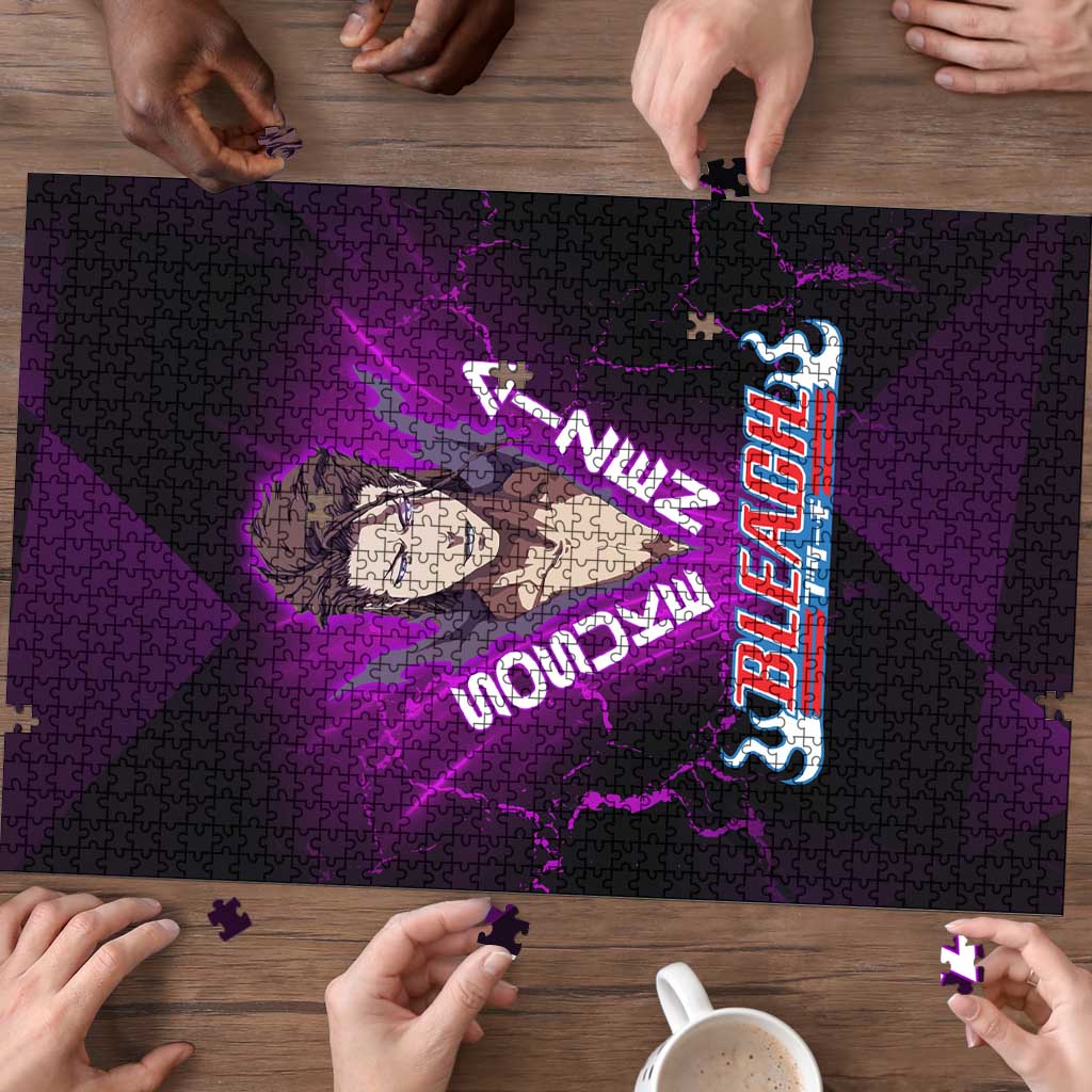 Sosuke Aizen Puzzle Neon Purple Anime Energy Aura Illustration