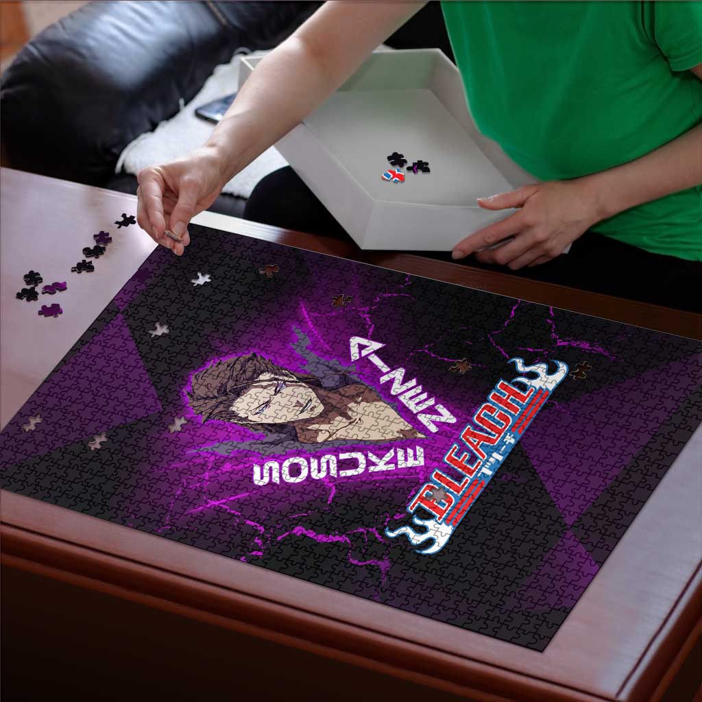 Sosuke Aizen Puzzle Neon Purple Anime Energy Aura Illustration