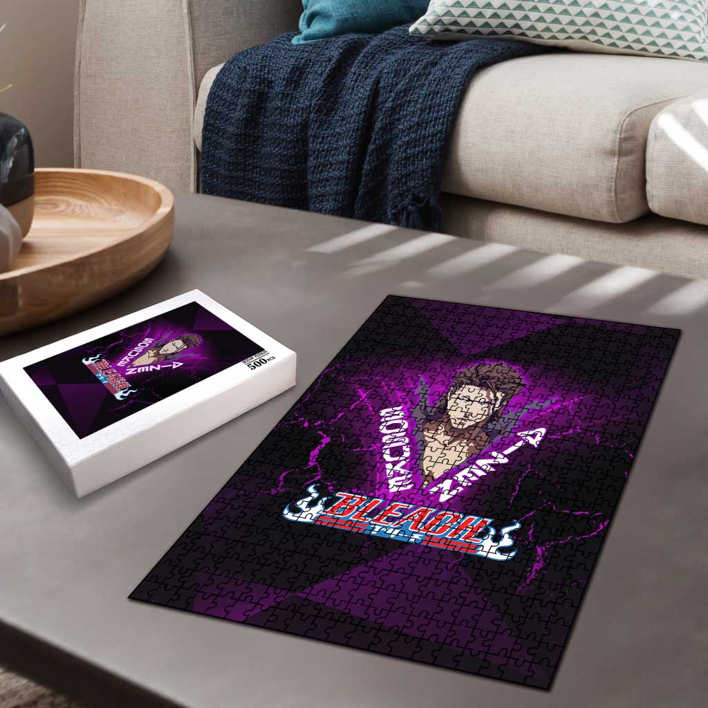 Sosuke Aizen Puzzle Neon Purple Anime Energy Aura Illustration