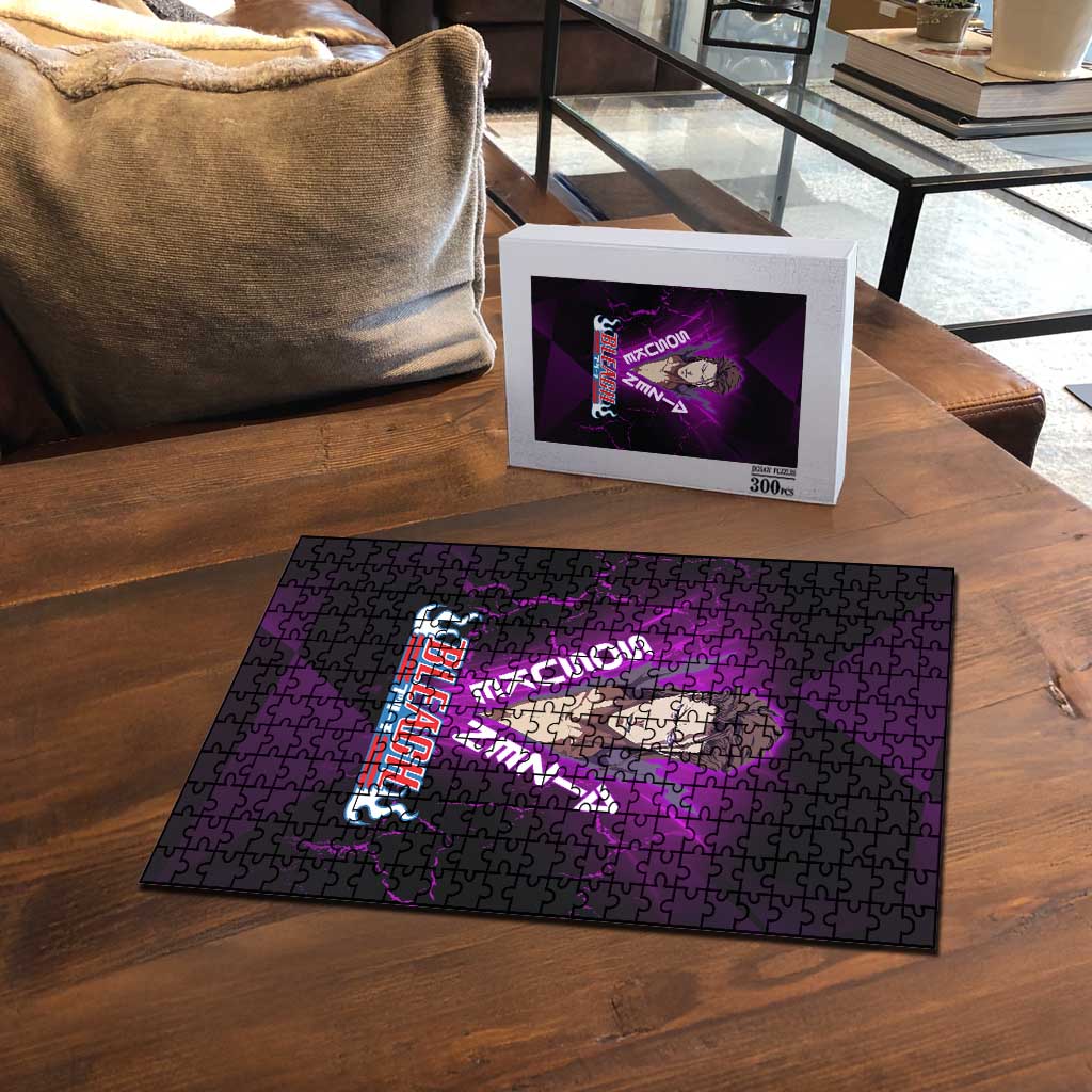 Sosuke Aizen Puzzle Neon Purple Anime Energy Aura Illustration