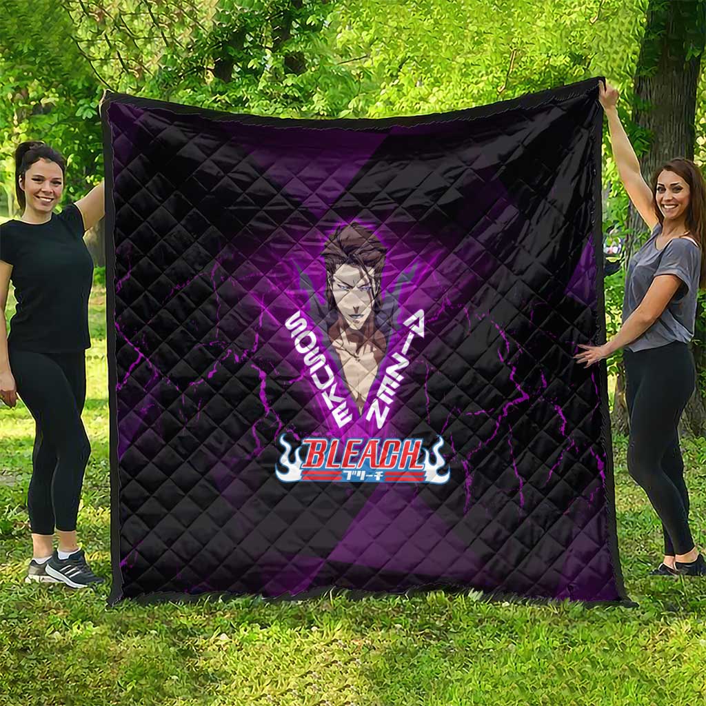 Sosuke Aizen Quilt Neon Purple Anime Energy Aura Illustration